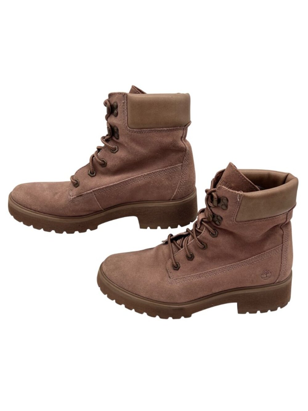 Timberland Ortholite Suede Lace-Up Ankle Combat Boots Womens Size 10 US in Taupe - Picture 3 of 15